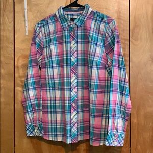 Colorful Plaid Button Up-Brand New
